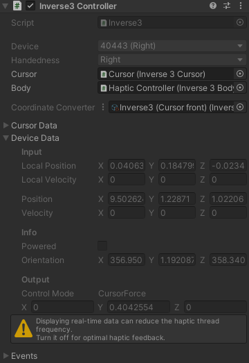 inverse3-Controller-Laufzeit