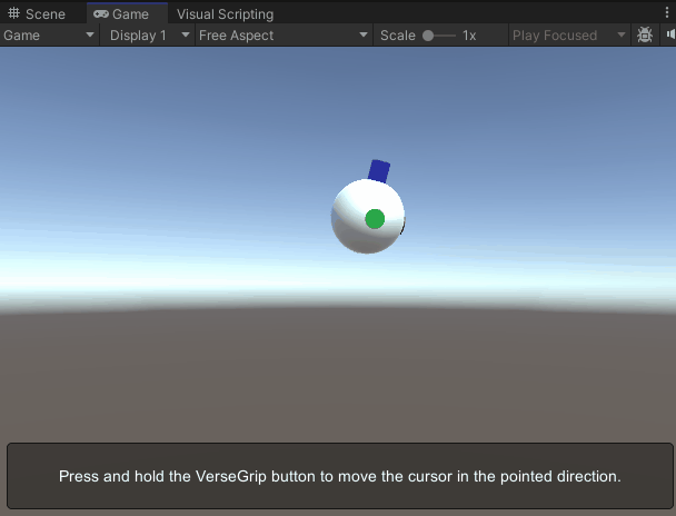 Wie der Ball mit dem Versegrip bewegt wird